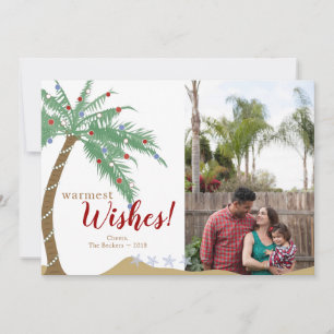 Warmest Palm Tree Holiday Wishes Photo Card