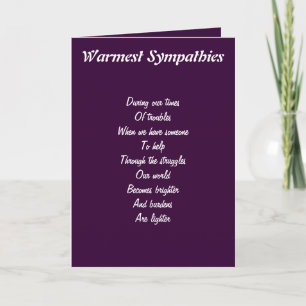 Warmest sympathies  greeting cards