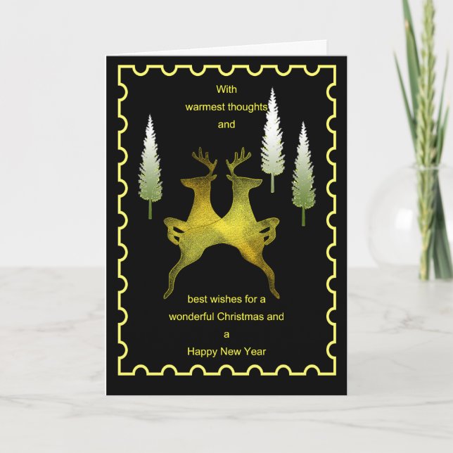 Warmest Thoughts Deer Christmas Card (Front)
