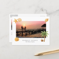 Warmest Wishes Beach Photo Modern Christmas