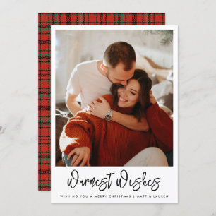 Warmest Wishes Couple Photo Christmas Holiday 