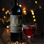 Warmest Wishes Gold & Black Christmas Trees Wine Label<br><div class="desc">These elegant wine bottle labels are the perfect way to send greetings this holiday season. They feature a simple design with three stylised gold ribbon and stars spiral Christmas trees. The caption reads: Warmest Wishes. There is space for your signature and the type of wine or other bottle contents. Sophisticated...</div>