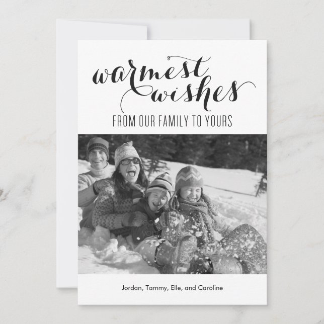 Warmest Wishes Holiday Photo Cards (Front)