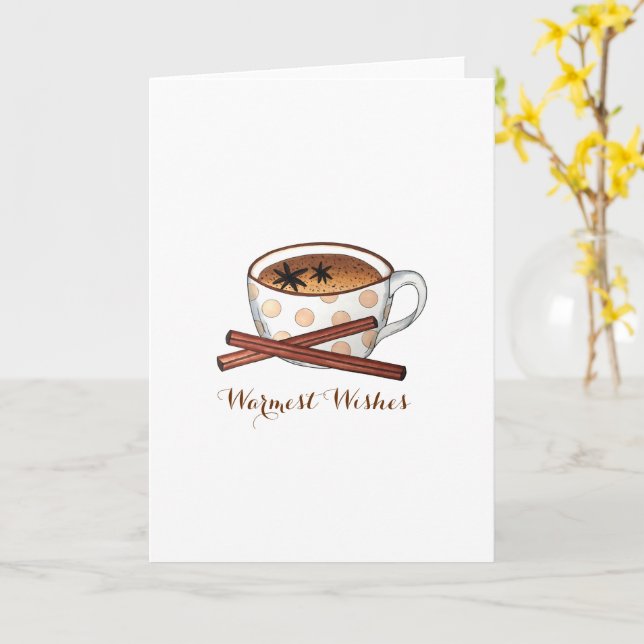 Warmest Wishes Masala Chai Indian Spiced Tea Cup Card (Yellow Flower)