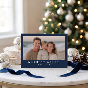 Warmest Wishes Modern Photo - Navy Blue