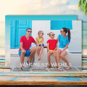 Warmest Wishes Multi Photo Christmas Holiday Card