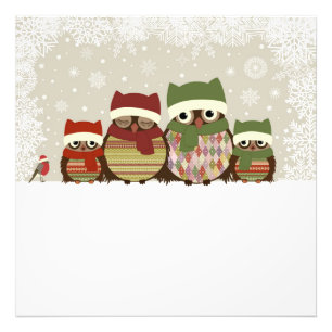 Warmest Wishes Owl Family Photo Print