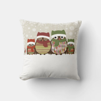 Warmest Wishes Owl Family Pillow