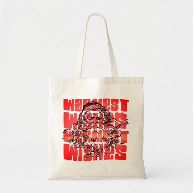 Warmest wishes Santa Claus Christmas Tote Bag (Front)