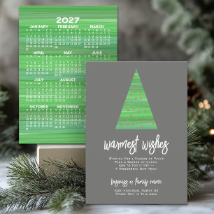 Warmest Wishes Tree - 2027 Calendar Business Holiday Card