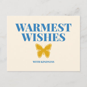 Warmest Wishes with Kindness Typography Postcard
