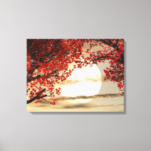 Warming and Peaceful Trees Wrapped Canvas