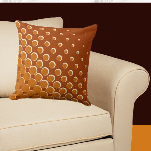 Warming Orange Halftone Dots Cushion