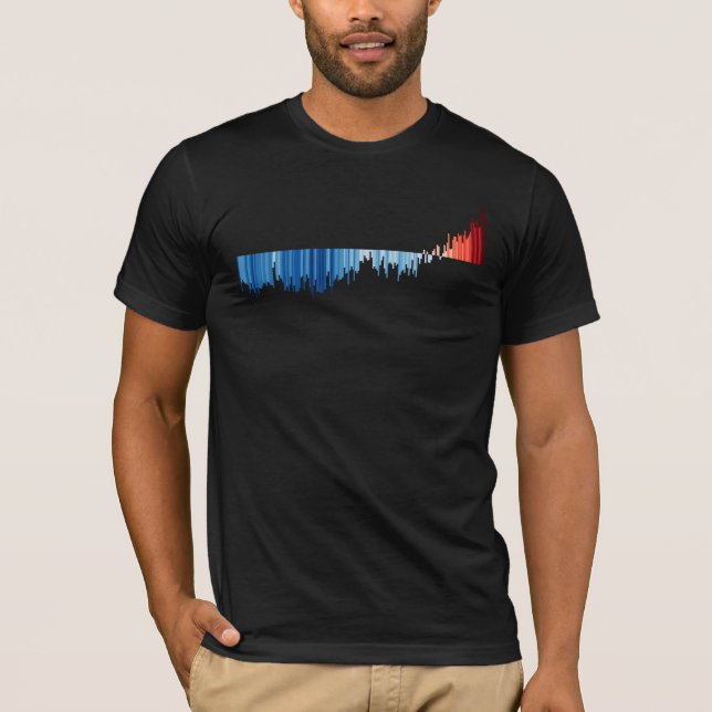 Warming Stripes Bar Chart Global Temps 1850-2025 T-Shirt (Front)