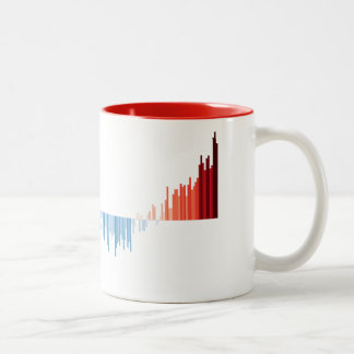 Warming Stripes Bar Chart Mug | 1850-2025