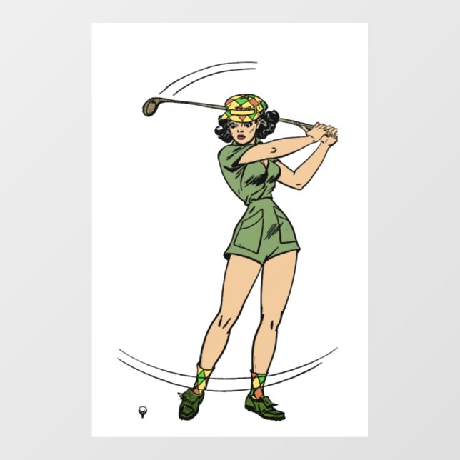 Warming Up for Golf Lady Golfer   (Sheet)