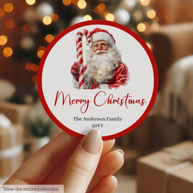 Warmish Santa Claus Cozy Christmas Gift Label (Warmish Santa Claus Cozy Christmas Gift Label)