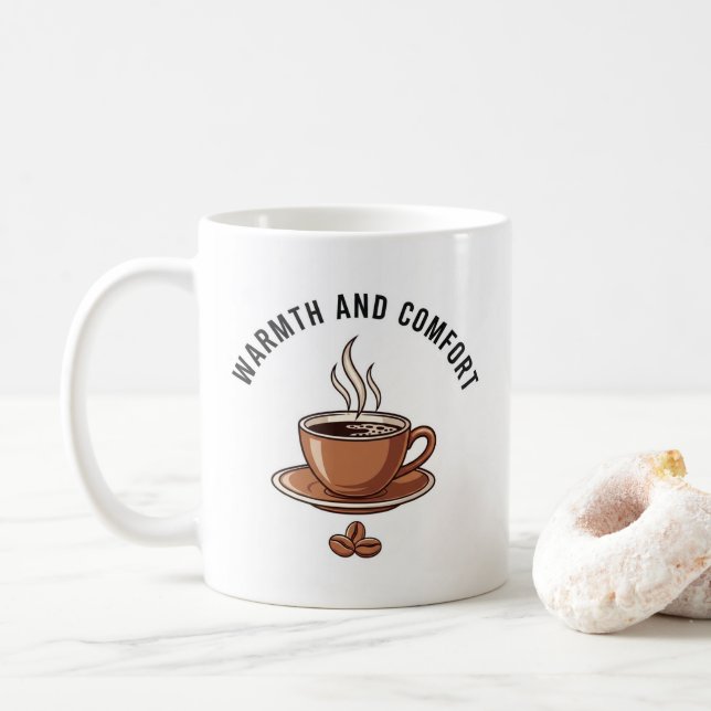 Warmth and Comfort - Cozy Autumn Coffee Coffee Mug (With Donut)
