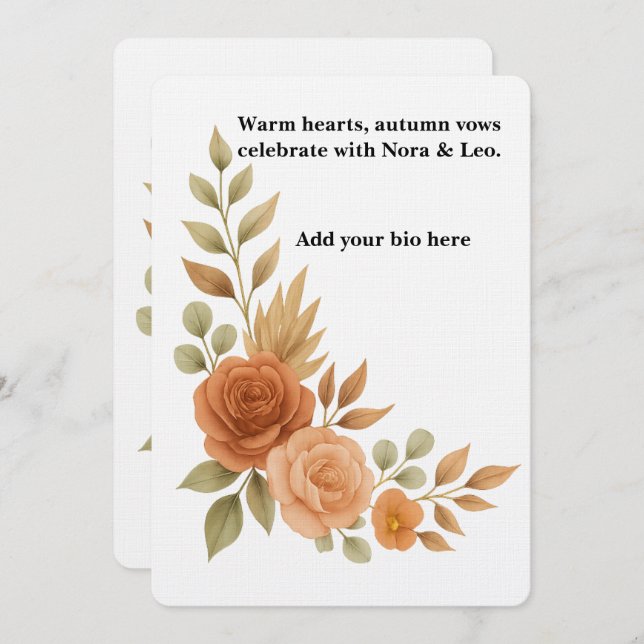 Warmth and romance in every petal invitation (Front/Back)