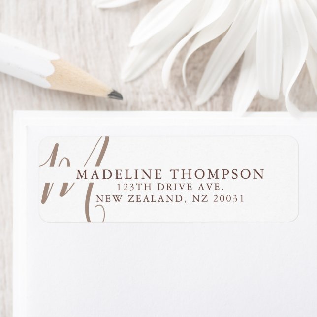 Warmth Beige Monogrammed Script Address (Insitu)