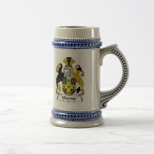 Warner Coat of Arms Stein - Family Crest (Right)