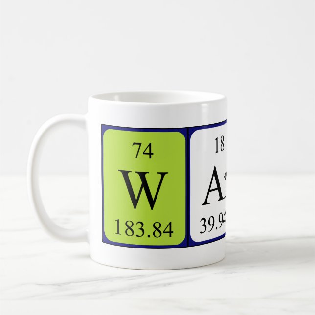 Warner periodic table name mug (Left)