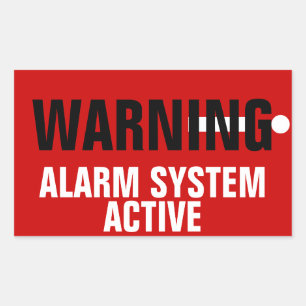Warning Alarm System Active Stickers