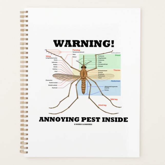 Warning! Annoying Pest Inside Mosquito Anatomy Planner (Front)