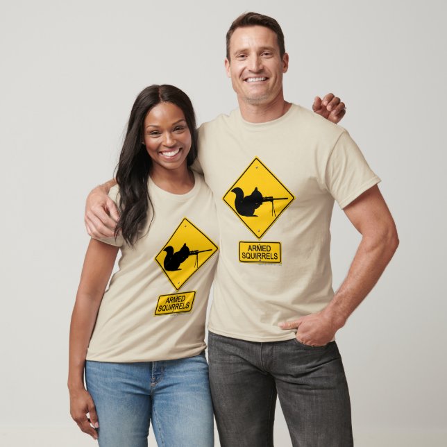 Warning Armed Squirrels T-Shirt (Unisex)