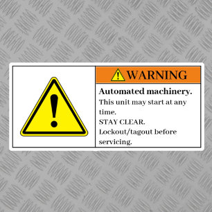 Warning Automated Machinery Label