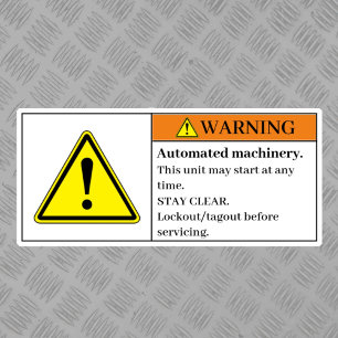 Warning Automated Machinery Label