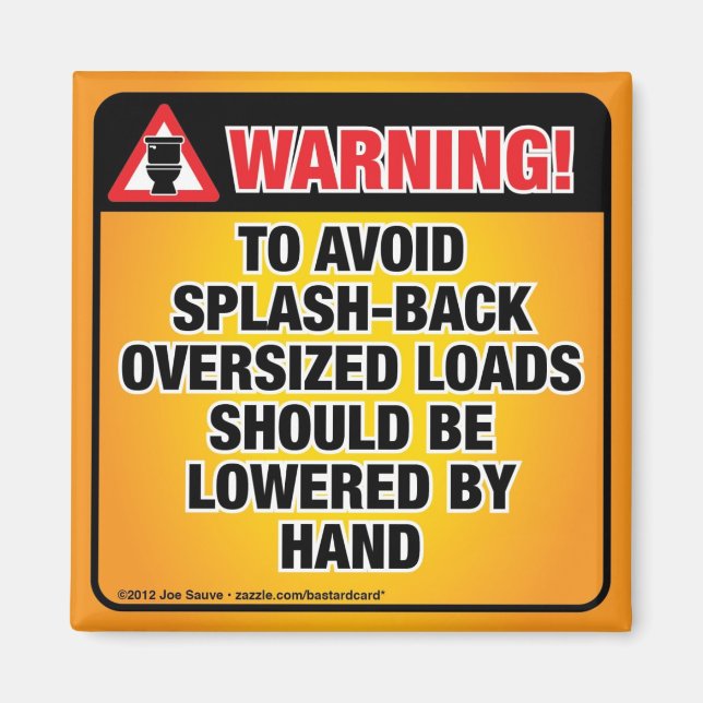 WARNING - Avoid Splash-Back Bathroom Magnet (Front)