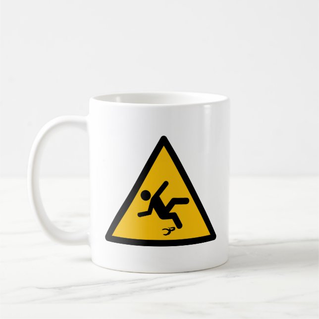 Warning Banana Peel Slippery Coffee Mug (Left)