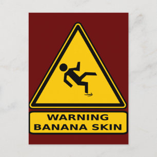 Warning: Banana Skin Postcard