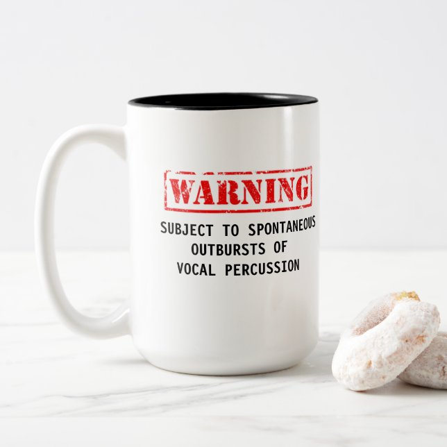 Warning Beatboxer Coffee Mug (With Donut)