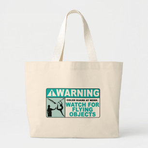 Warning- Beware of Flying Objects! Large Tote Bag