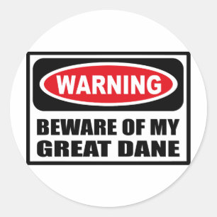 Warning BEWARE OF MY GREAT DANE Sticker