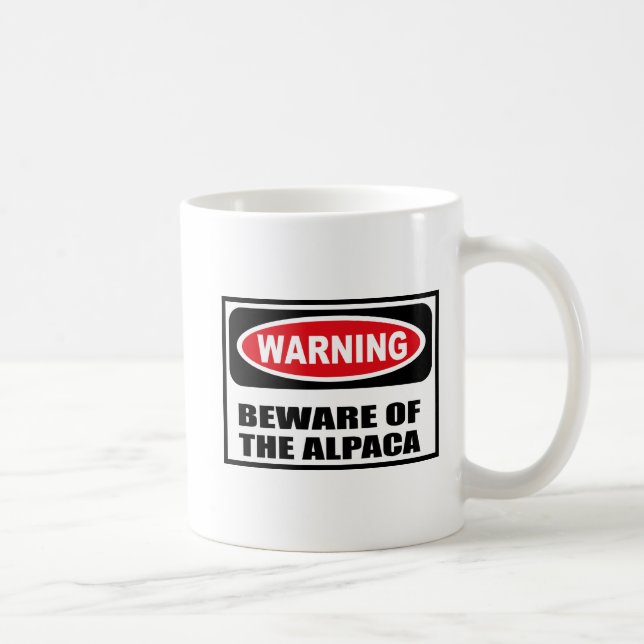 Warning BEWARE OF THE ALPACA Mug (Right)