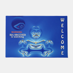 Warning Big Brother is Watching Surreal Welcome Doormat