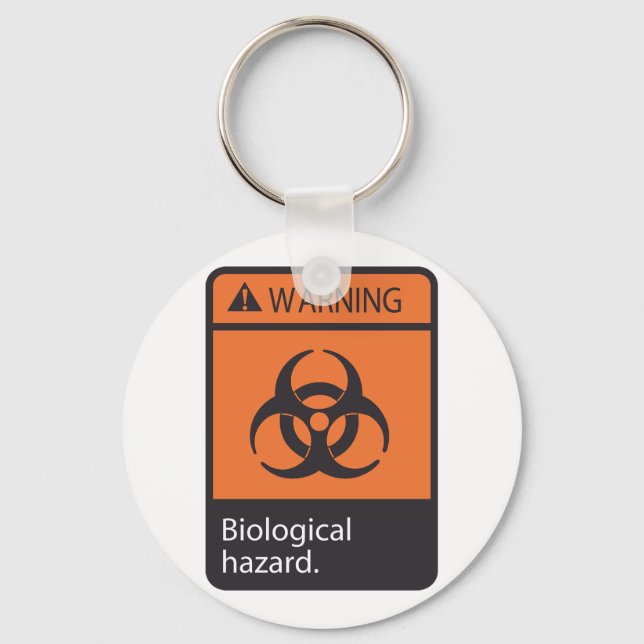 Warning Biological Hazard Sign Biohazard Symbol Key Ring (Front)