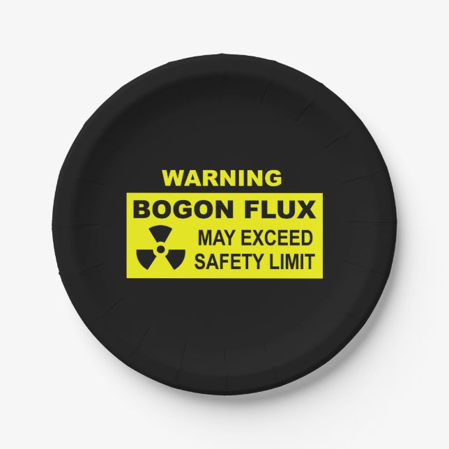Warning: Bogon Flux Paper Plate (Front)