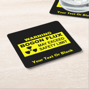 Warning: Bogon Flux Square Paper Coaster