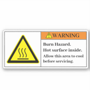 Warning Burn Hazard Label