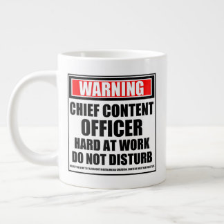 Warning Chief Content Officer Hard At Work Large Coffee Mug