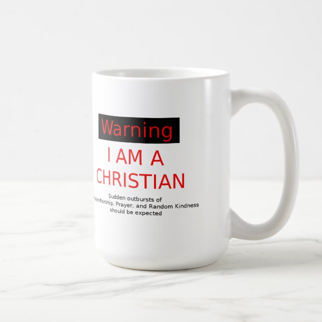 Warning - Christian White Coffee Mug (Right)