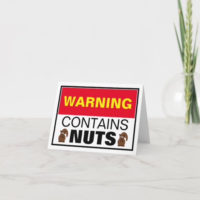 WARNING Contains Nuts Thank You Card (Front)