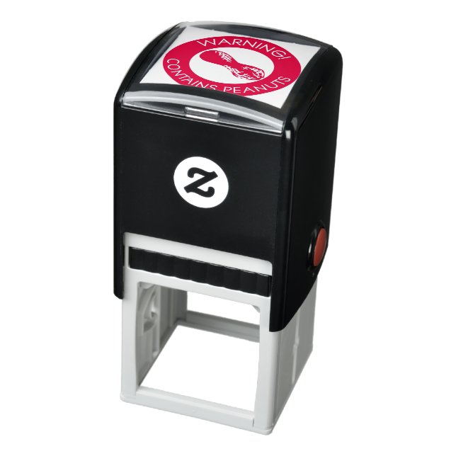Warning Contains Peanuts Allergen Peanut Symbol Self-inking Stamp (Product)