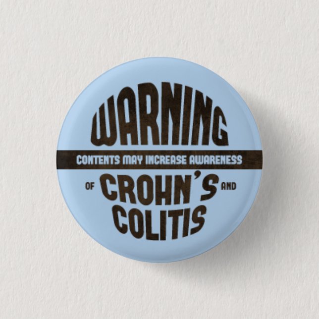 Warning! Contents May Increase Awareness - Blue 3 Cm Round Badge (Front)