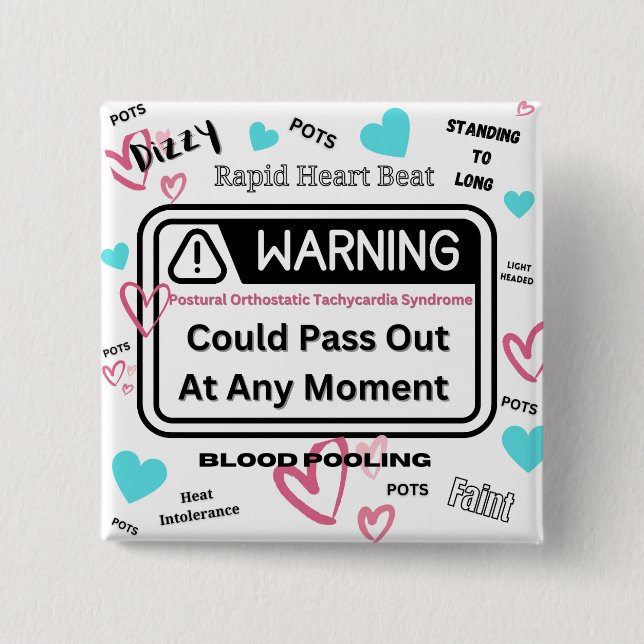 Warning! Could Pass Out  15 Cm Square Badge (Front)