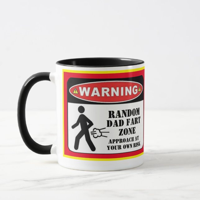 Warning Dad Fart Zone Father's Day gift for dad Mug (Left)